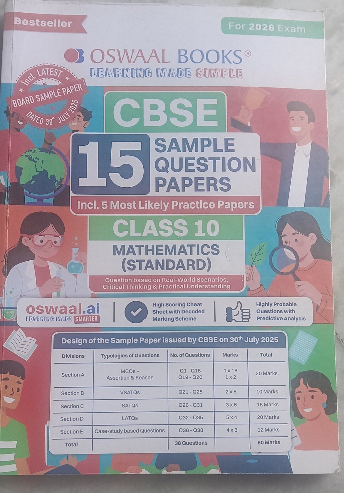 Oswaal sample question papers class 10th maths - 2nd Hand Book - Bookaao