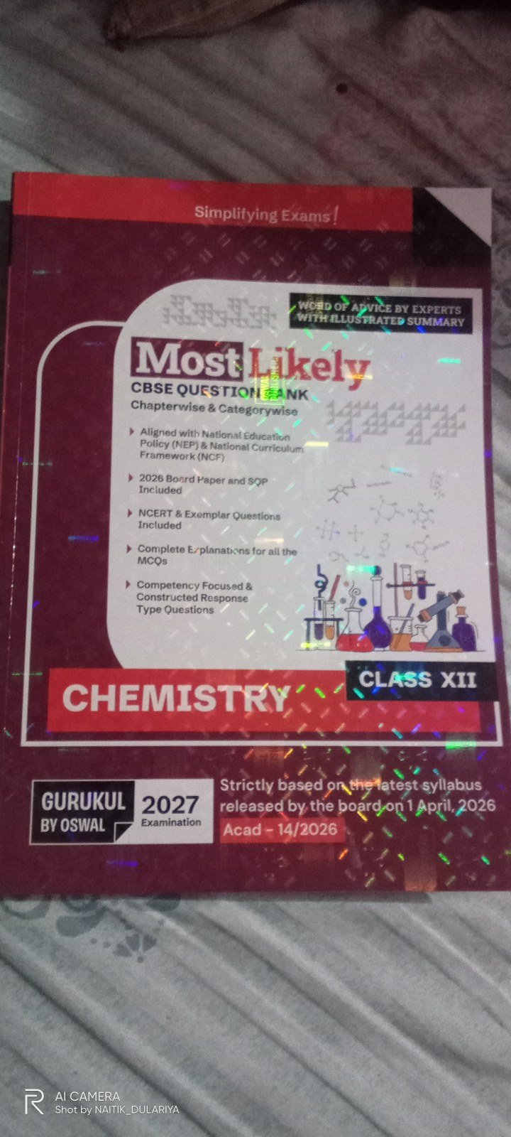 Oswal publishers class 11th question bank chemistr - New Book - Bookaao