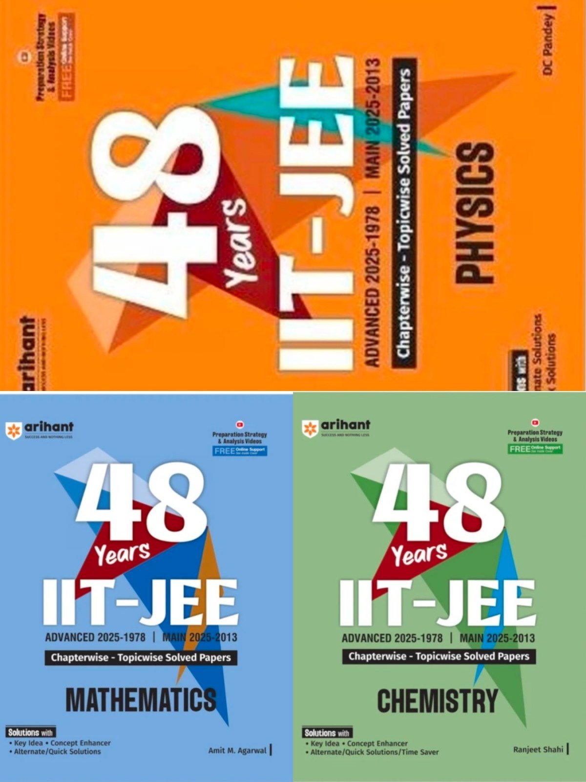 Physical, chemistry, Maths JEE MAINS+ADVANCED PYQ - New Book - Bookaao