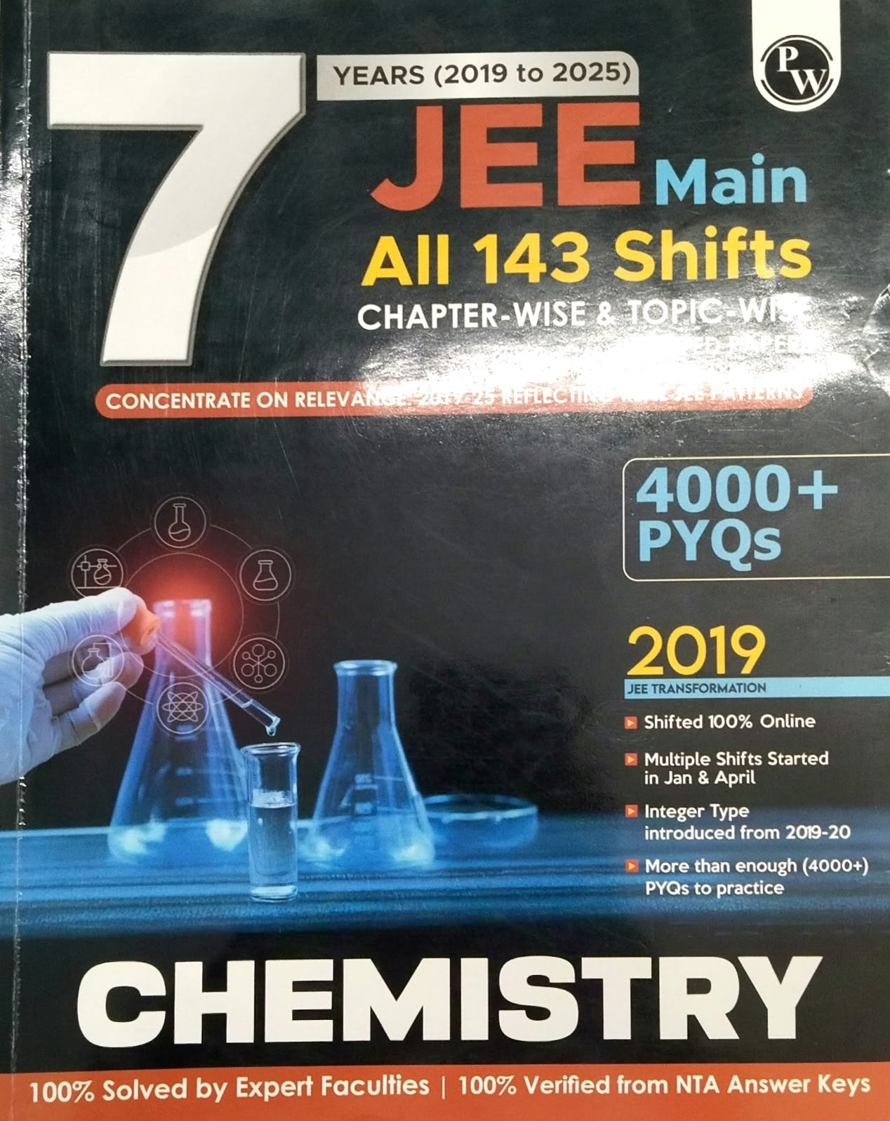 PW (2019 to 2025) JEE Mains Chemistry solved paper - New Book - Bookaao