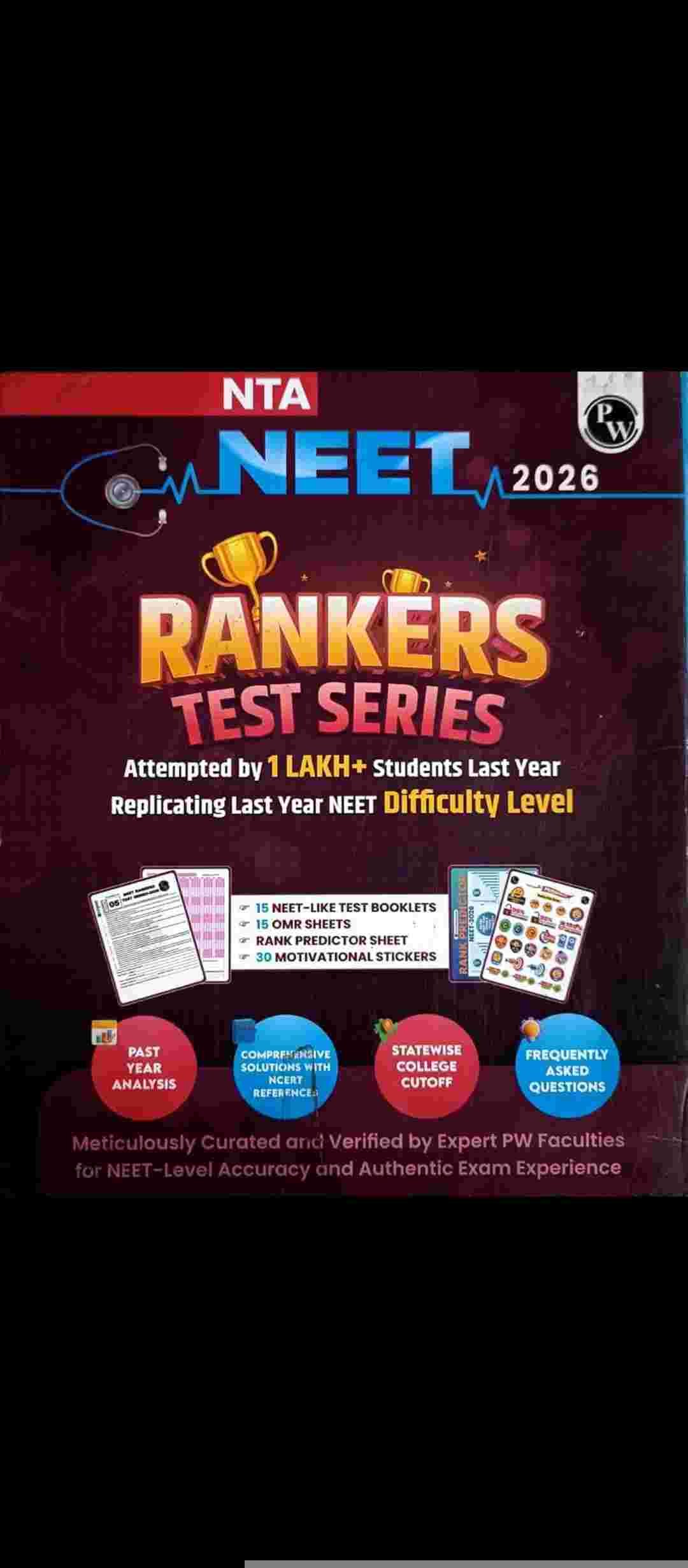 PW NEET Rankers Test Series Book with 15 model ers - Second Hand - Bookaao