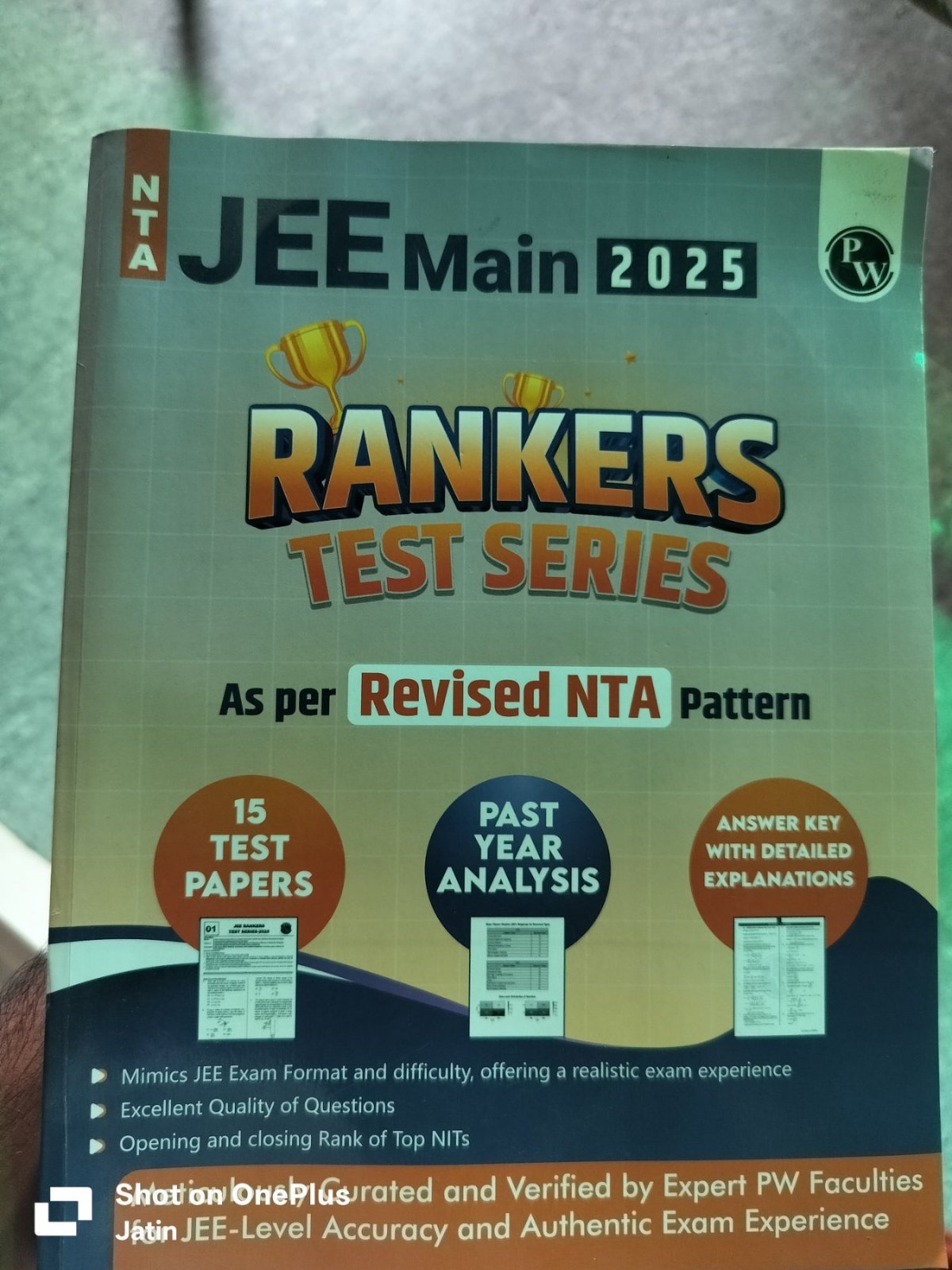 PW NTA JEE Main Rankers Test Series 15 Test Paper - New Book - Bookaao