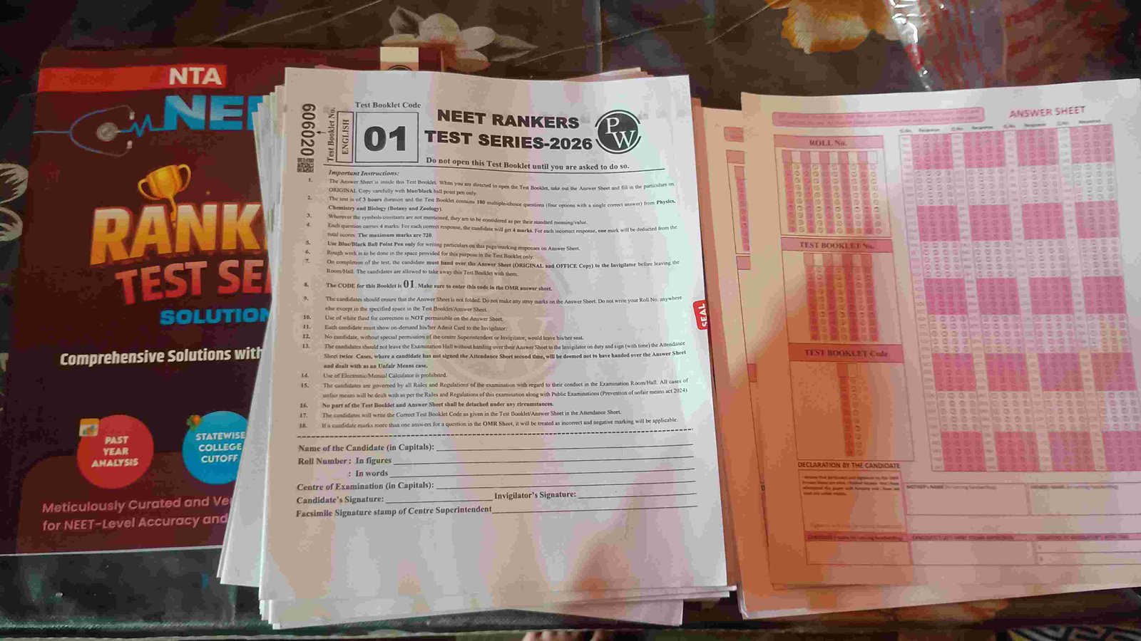 Pw rank booster test series 15 ques paper+ omr - New Book - Bookaao