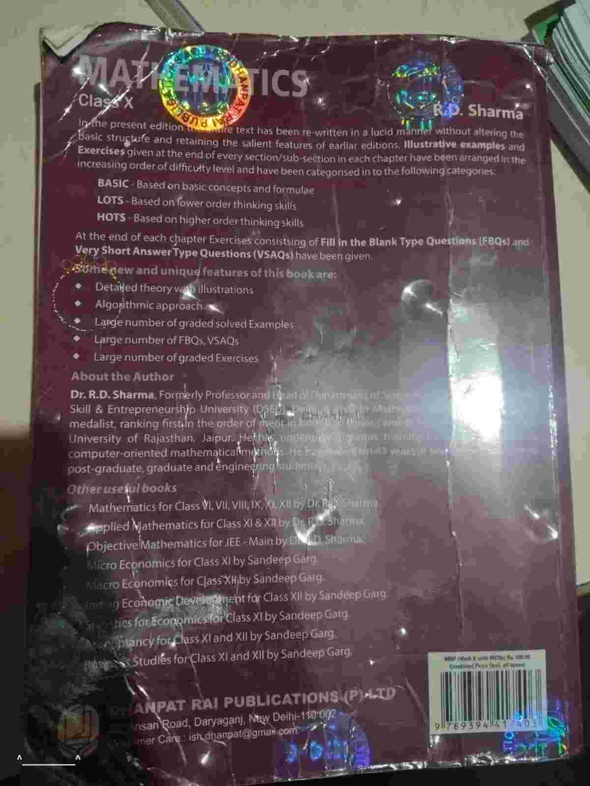Buy Second Hand RD sharma for class 10 cbse board in bina - Bookaao