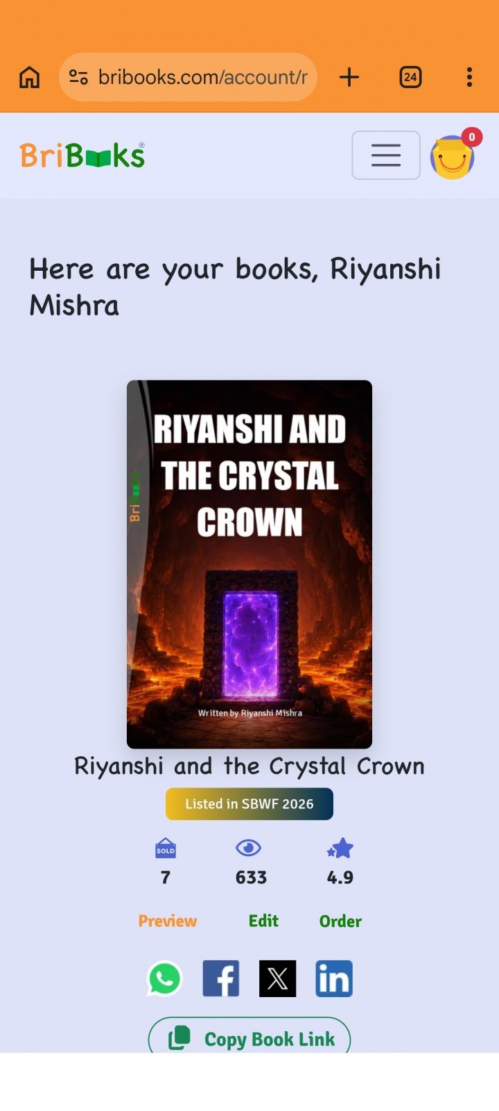 Riyanshi and the crystal crown - New Book - Bookaao