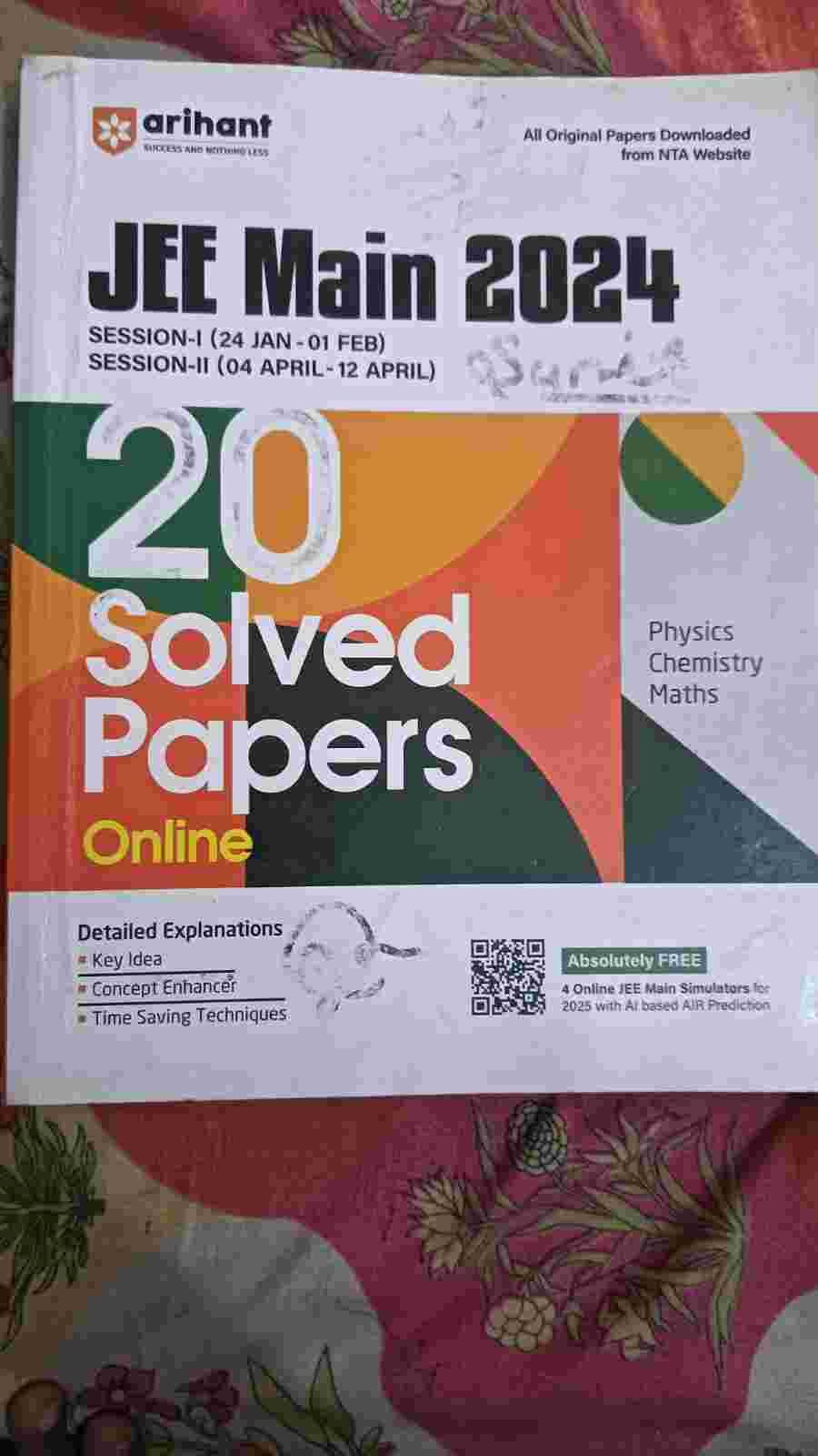 Solved jee mains paper 2024 - Second Hand - Bookaao