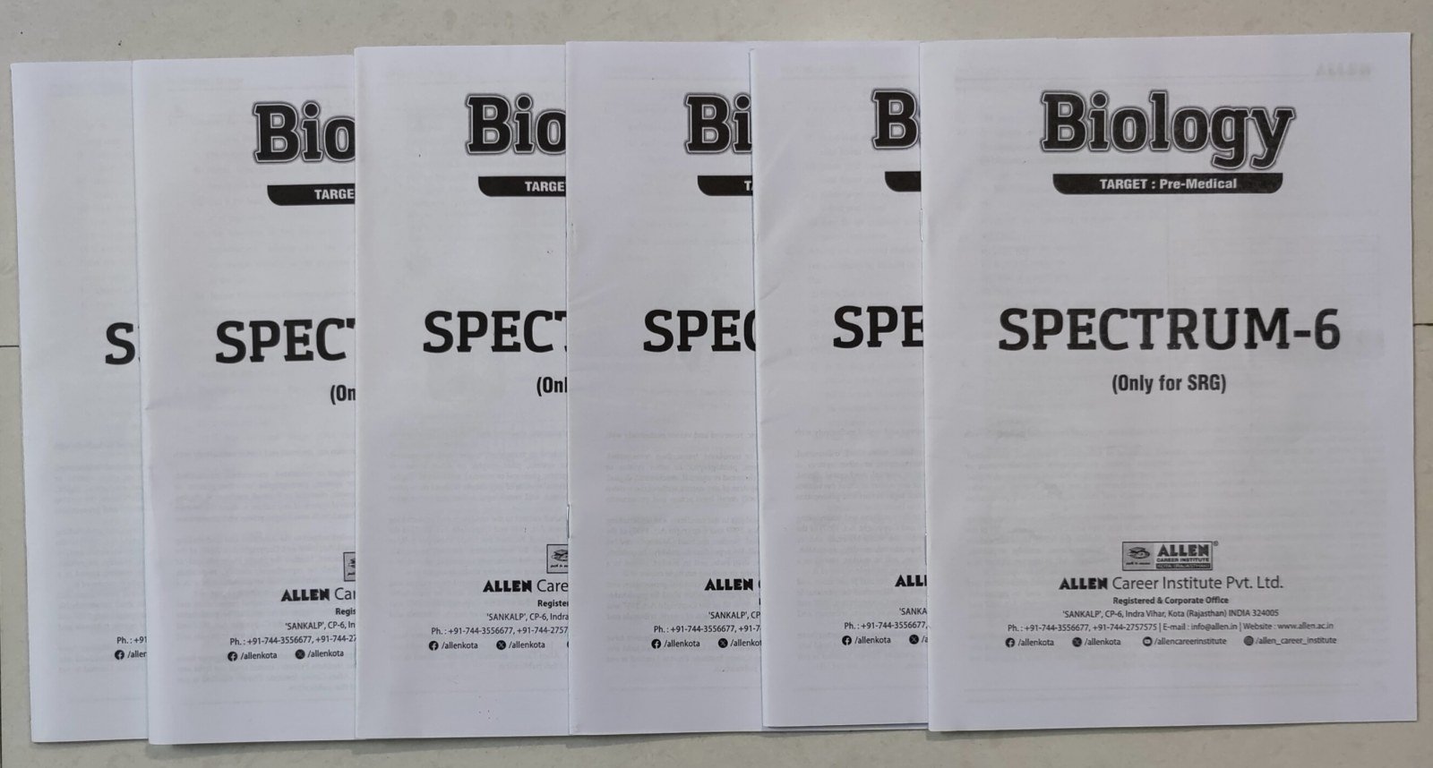 SRG BIOLOGY EXTRA QUESTION ALL SPECTRUM (6BOOKLET) - Second Hand - Bookaao