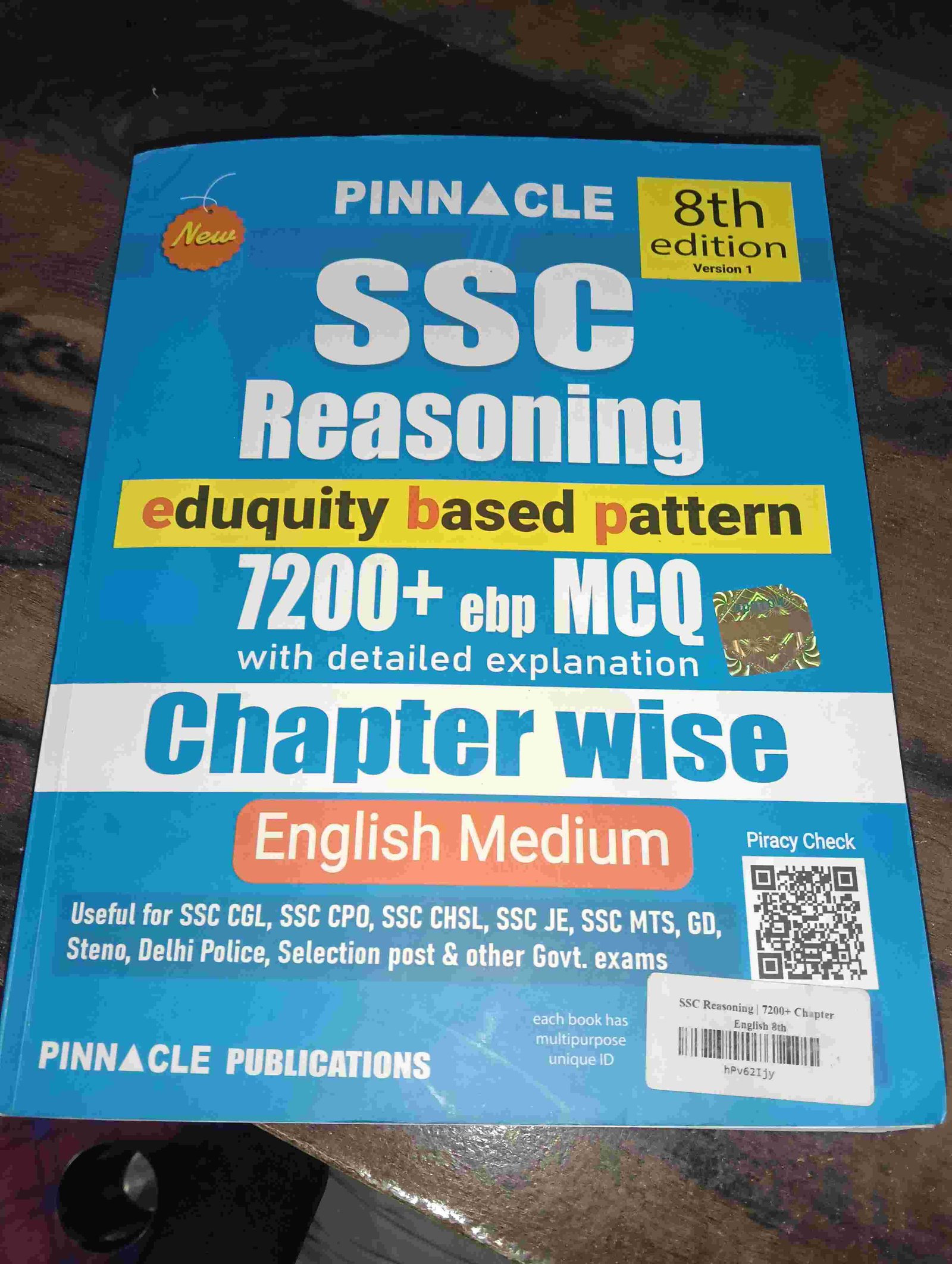 SSC reasoning pinacle 8th edition ediquty based - New Book - Bookaao