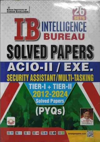 IB ACIO -II/ EXE. SA/ MTS PYQ SOLVED PAPERS