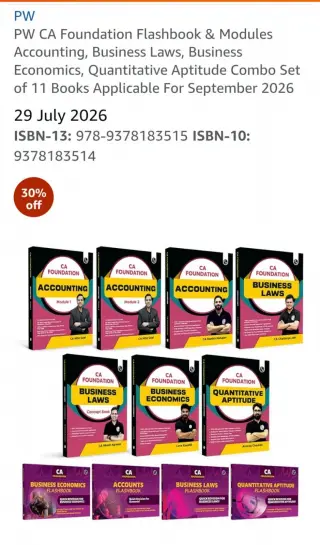 CA FOUNDATION FLASHBOOKS & MODULES - New Book - Bookaao