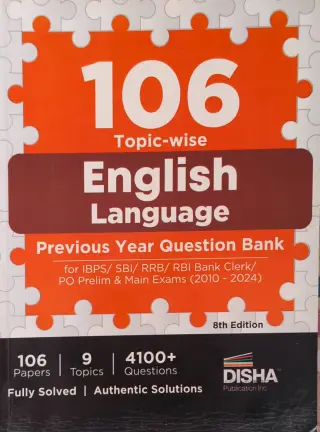 Disha 106 Topic-wise English Language 8th Edition
