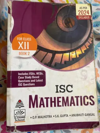 ISC mathematics class 12 th book 2