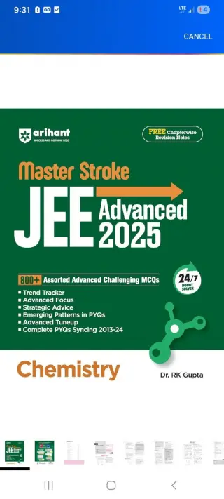 Master Stroke JEE Advanced 2025 Chemistry