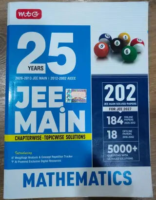 MTG JEE Mains Maths 25 years topic wise PYQ book - second hand