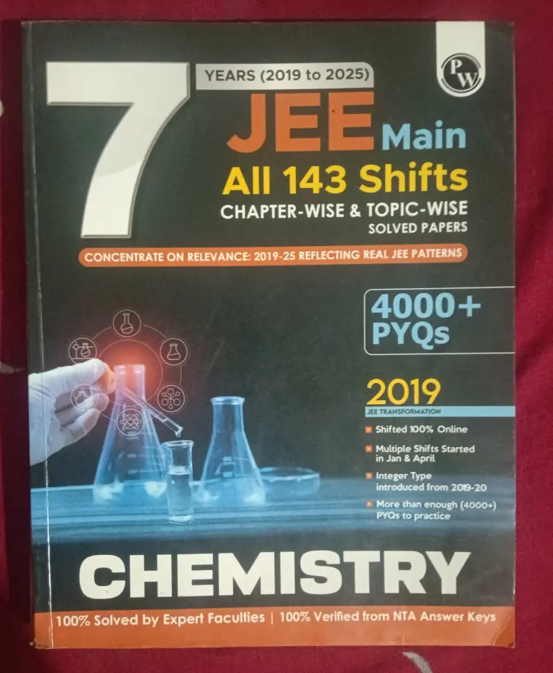 Buy Second Hand 7 Years (2019 to 2025) JEE Main Chemistry PYQs in Kaliachak - Bookaao