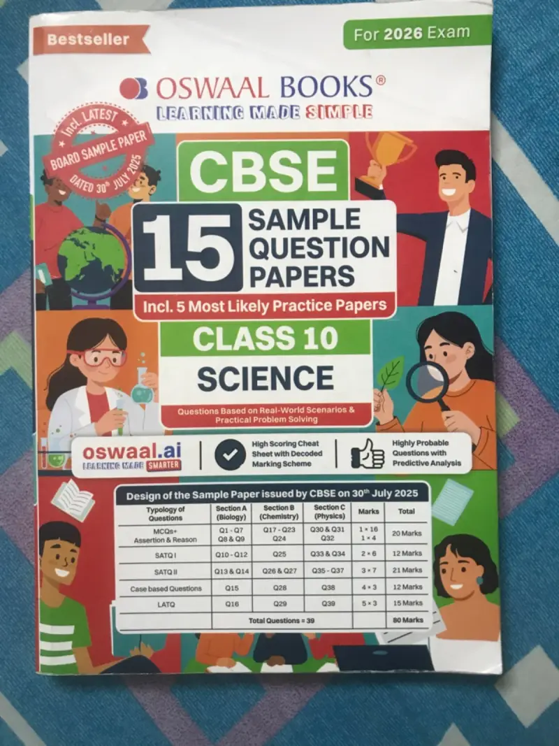 Buy Second Hand CBSE class 10; OSWAAL sample paper questions in Vijaywada - Bookaao
