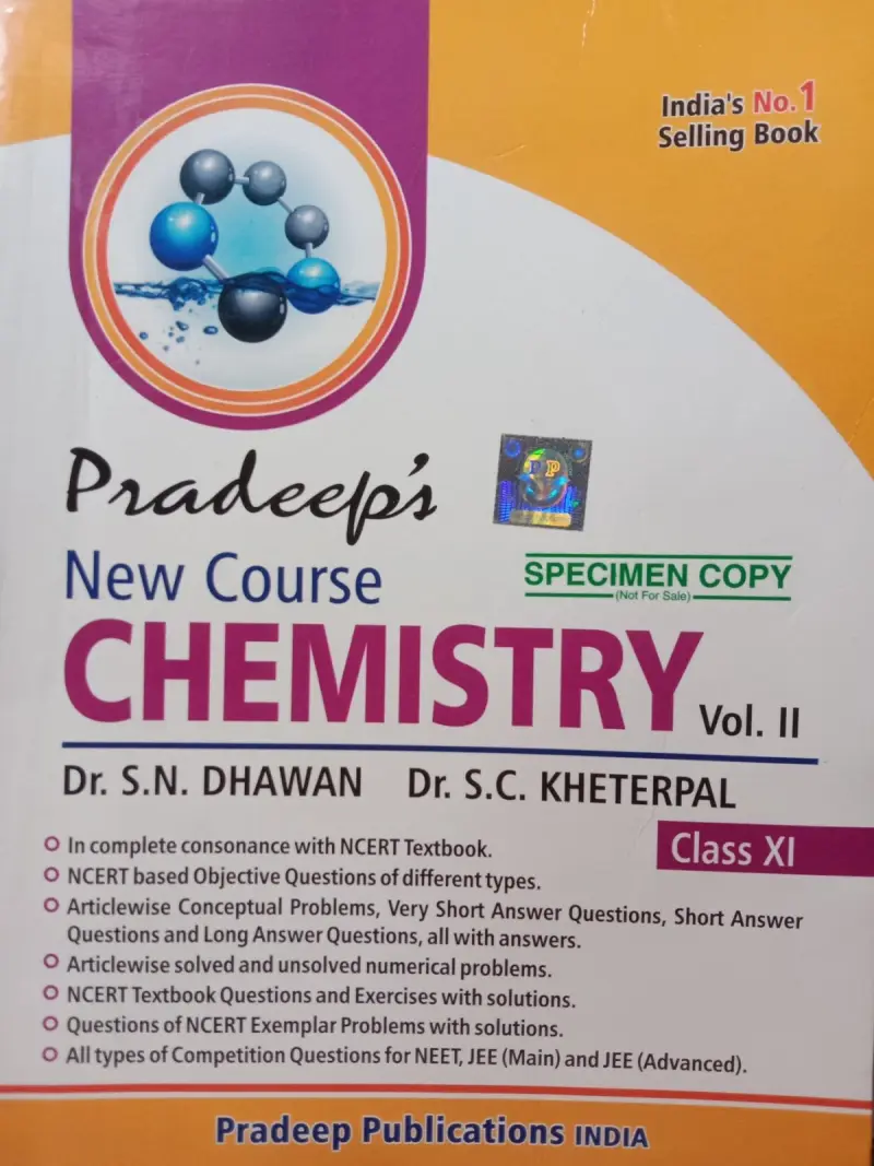 Buy Second Hand Chemistry vol.2 ,Pradeep's publication CLASS - 11. in Dhanbad - Bookaao