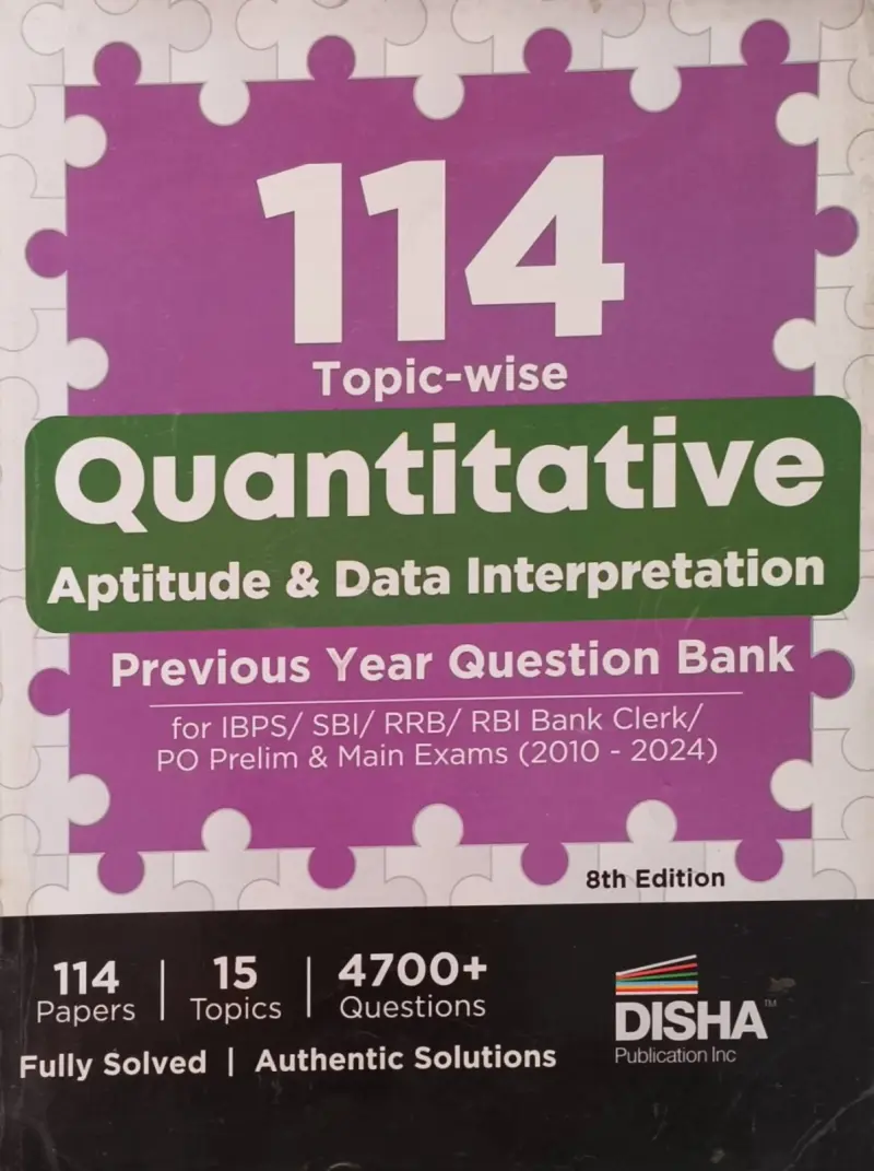 Buy Second Hand Disha 114 Topic-wise Quantitative Aptitude PYQ in New Delhi - Bookaao