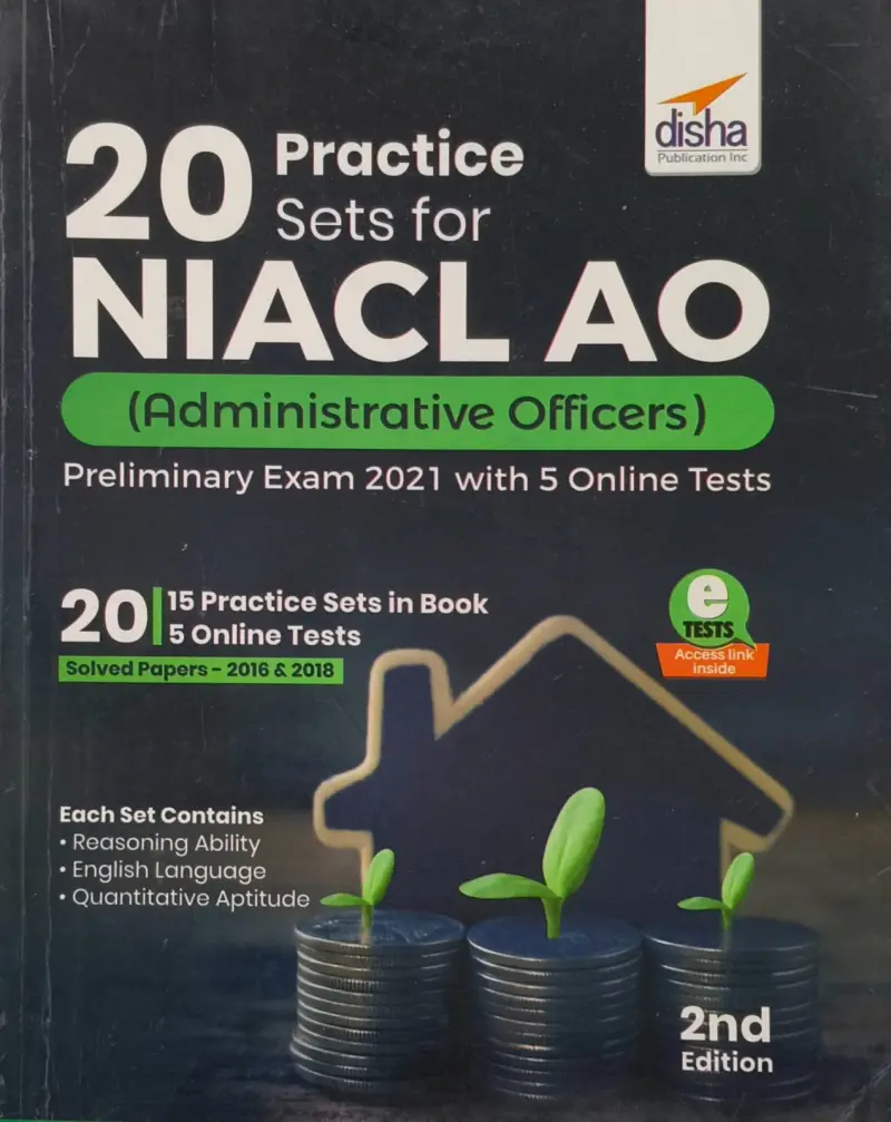 Buy Second Hand Disha 20 Practice Sets for NIACL AO Prelims in New Delhi - Bookaao