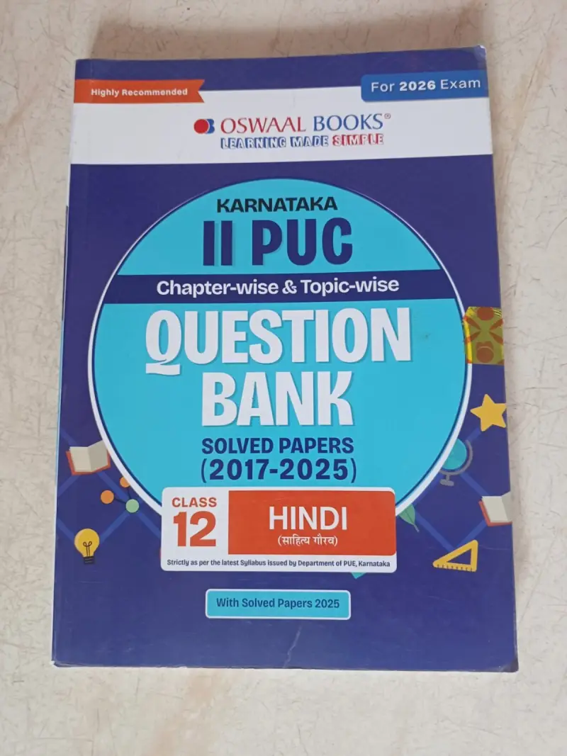 Buy Second Hand OSWAAL KARNATAKA 2ND PUC HINDI  QUESTION BANK in Bangalore - Bookaao