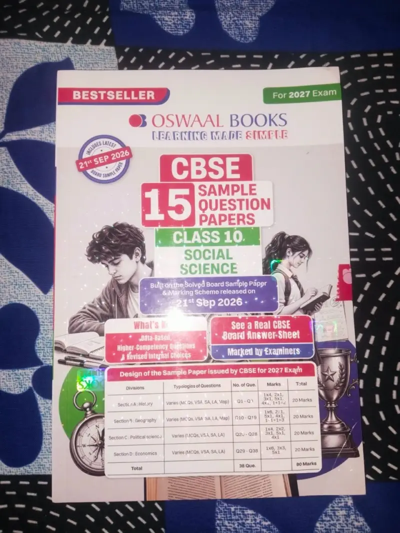Buy New Oswaal social science sample paper class 10 2027 in Jaipur - Bookaao