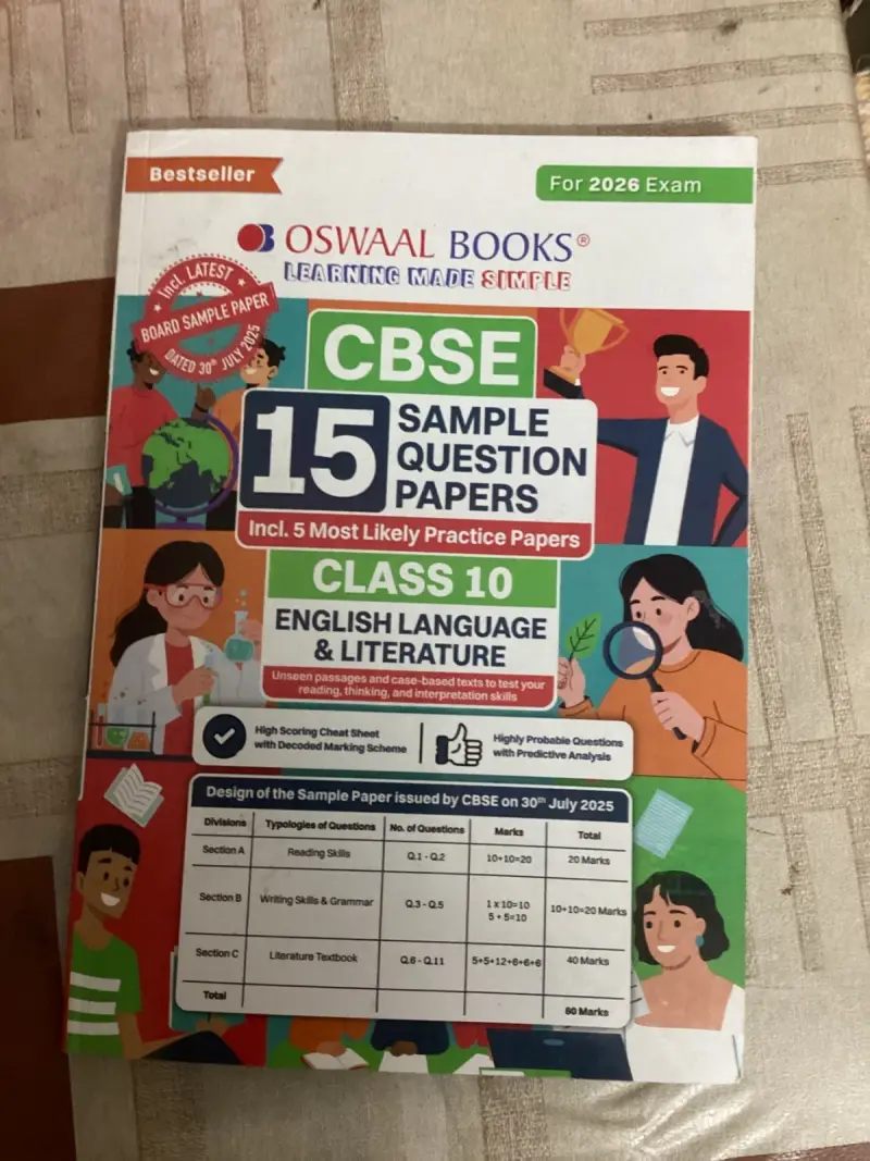 Buy Second Hand Oswal class 10 cbse sample papers, English in Kota - Bookaao
