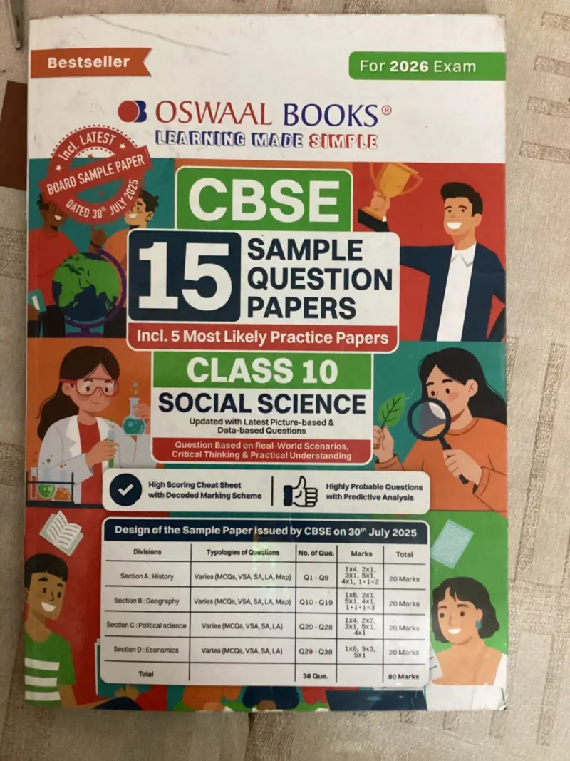 Buy Second Hand Oswal class 10th CBSE sample paper, SST in Kota - Bookaao