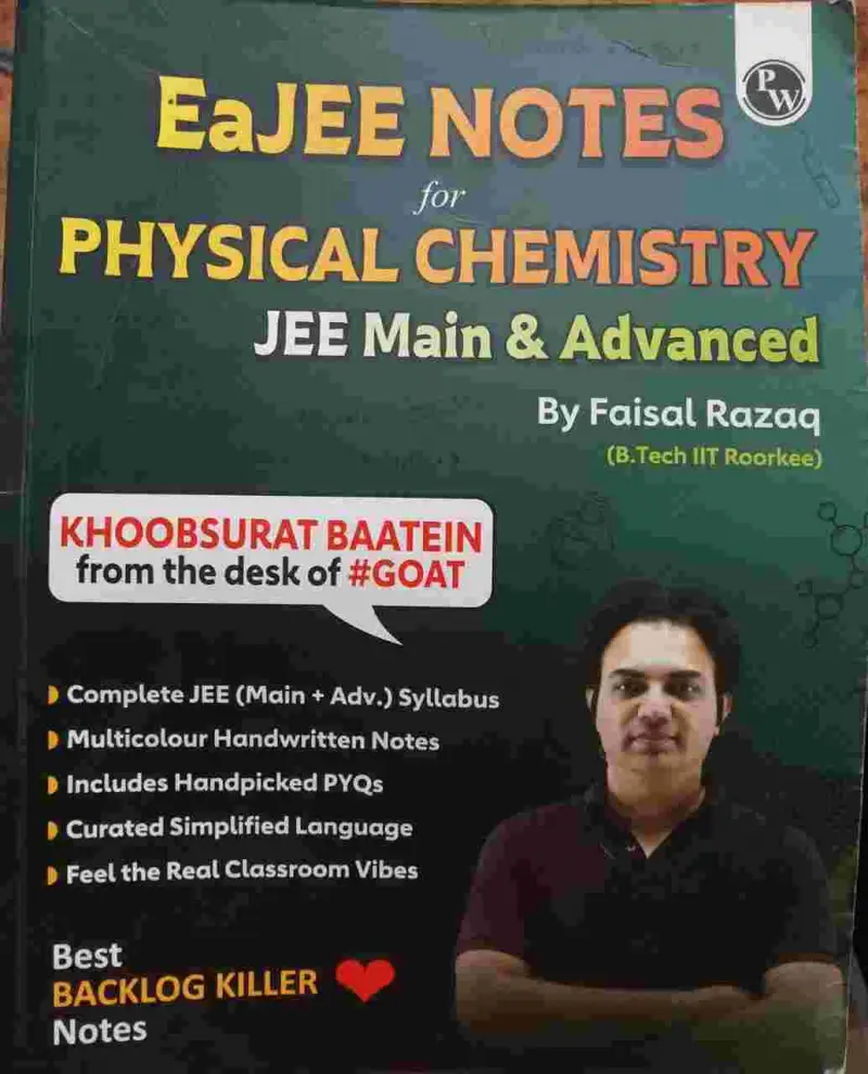 Buy Second Hand PW EaJEE notes Physical chemistry by Faizal sir in karanprayag - Bookaao