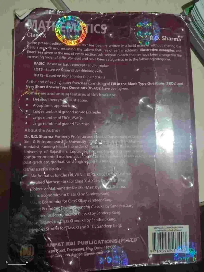 Buy Second Hand RD sharma for class 10 cbse board in bina - Bookaao
